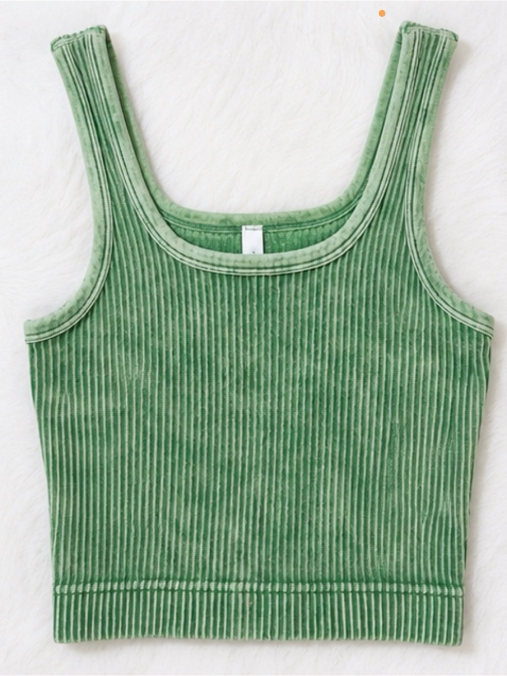 Zenana Outfitters Green Ribbed Crop Tank
